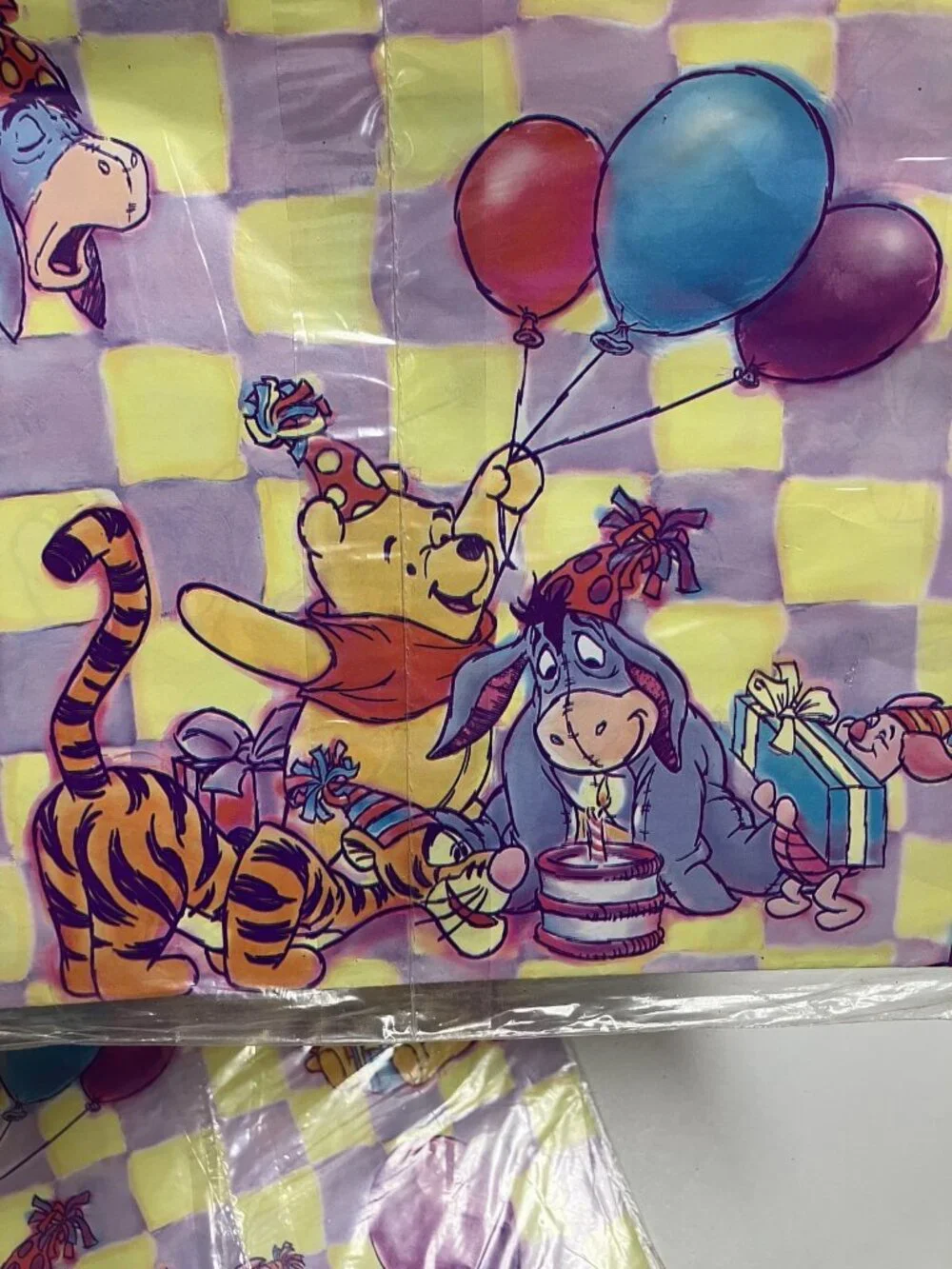 Vintage 90's Disney Winnie the Pooh Friends Birthday Gift Wrap Paper 4 Packs